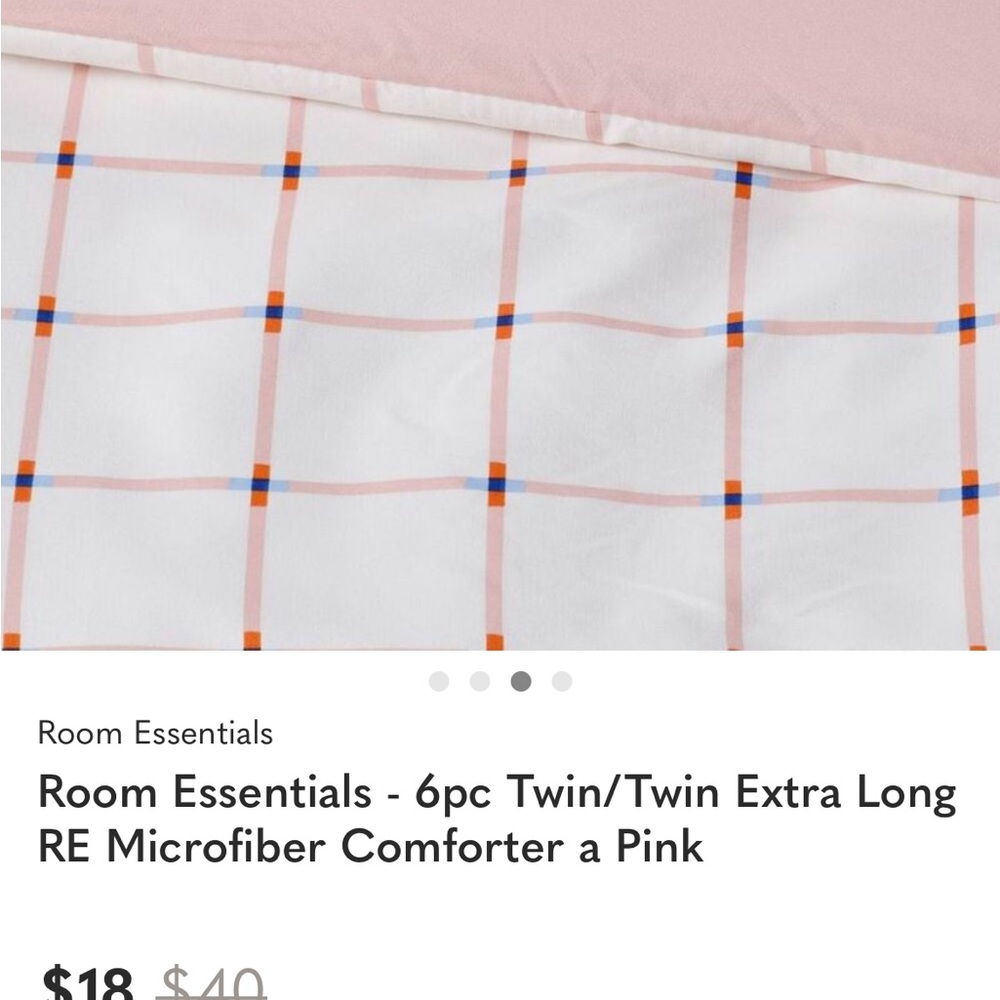 Room Essentials Plaid Microfiber Comforter Set - Cream and Orange - Picture 11 of 11